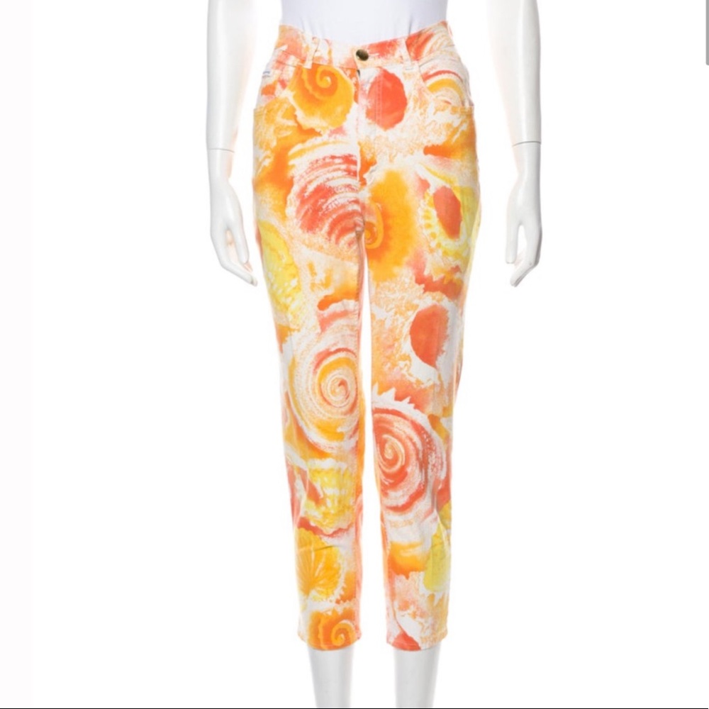 Escada Sport Vintage Printed Straight Leg Pants